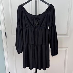 Boohoo Chic Black Long Sleeve Dress